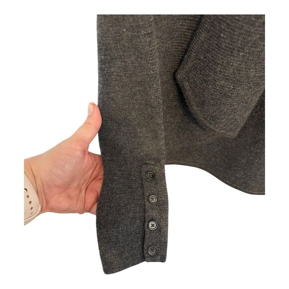 Ann Taylor Loft Women’s Cardigan Gray Open Front Draped Sweater Size Small - Picture 5 of 8